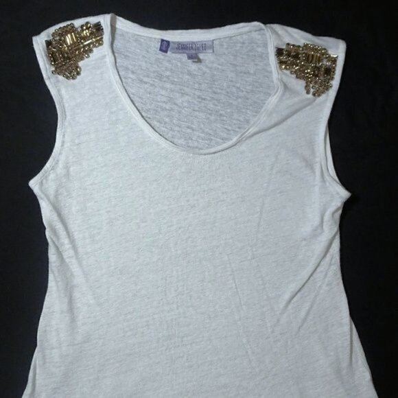 JLO Jennifer Lopez White Bebronzed Tank Top Small - Picture 1 of 8